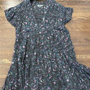 Isabel Marant Etoile Black Floral Tiered Dress